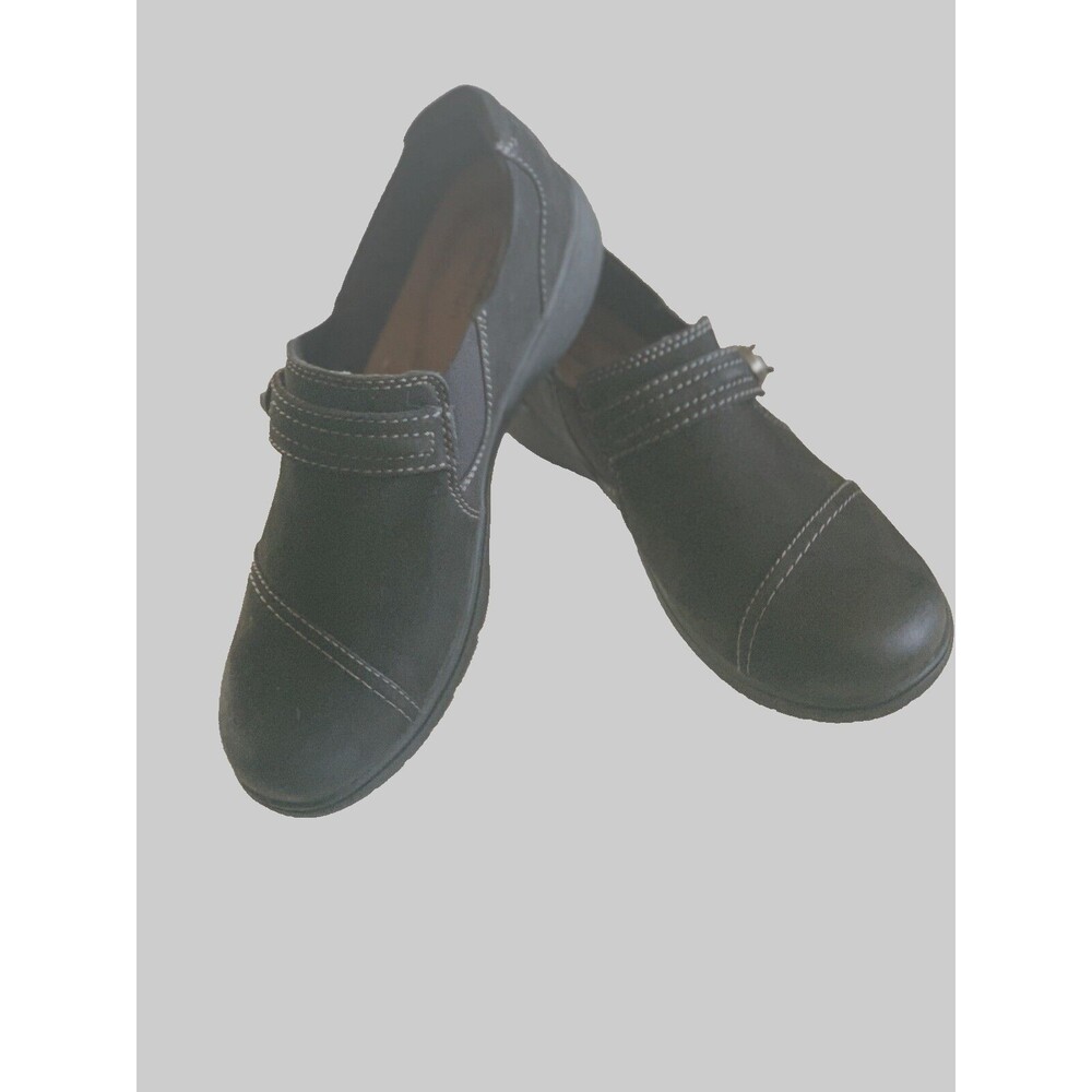 New Clarks Carleigh Pearl  Black Nubuck Shoes Size 10M